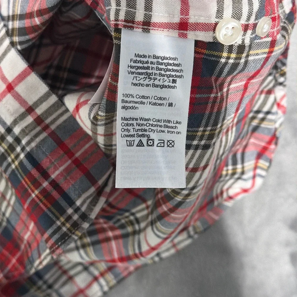 J Crew Broken In Oxford Shirt Mens Large Plaid Slim Fit Button Up Holiday Fall